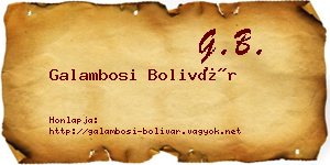 Galambosi Bolivár névjegykártya